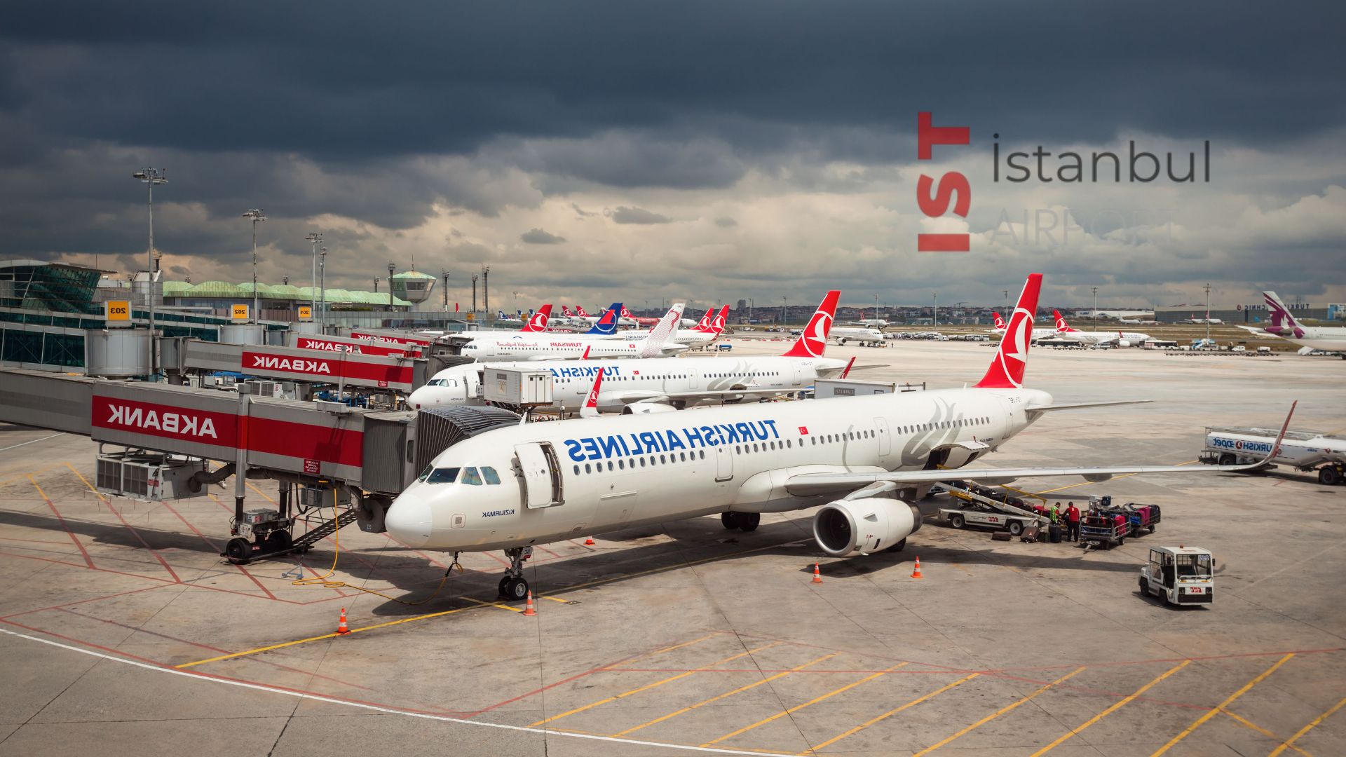 türkiyenin bayrak taşıyıcı havayolu Türk Hava Yolları - Istanbul Havalimanında